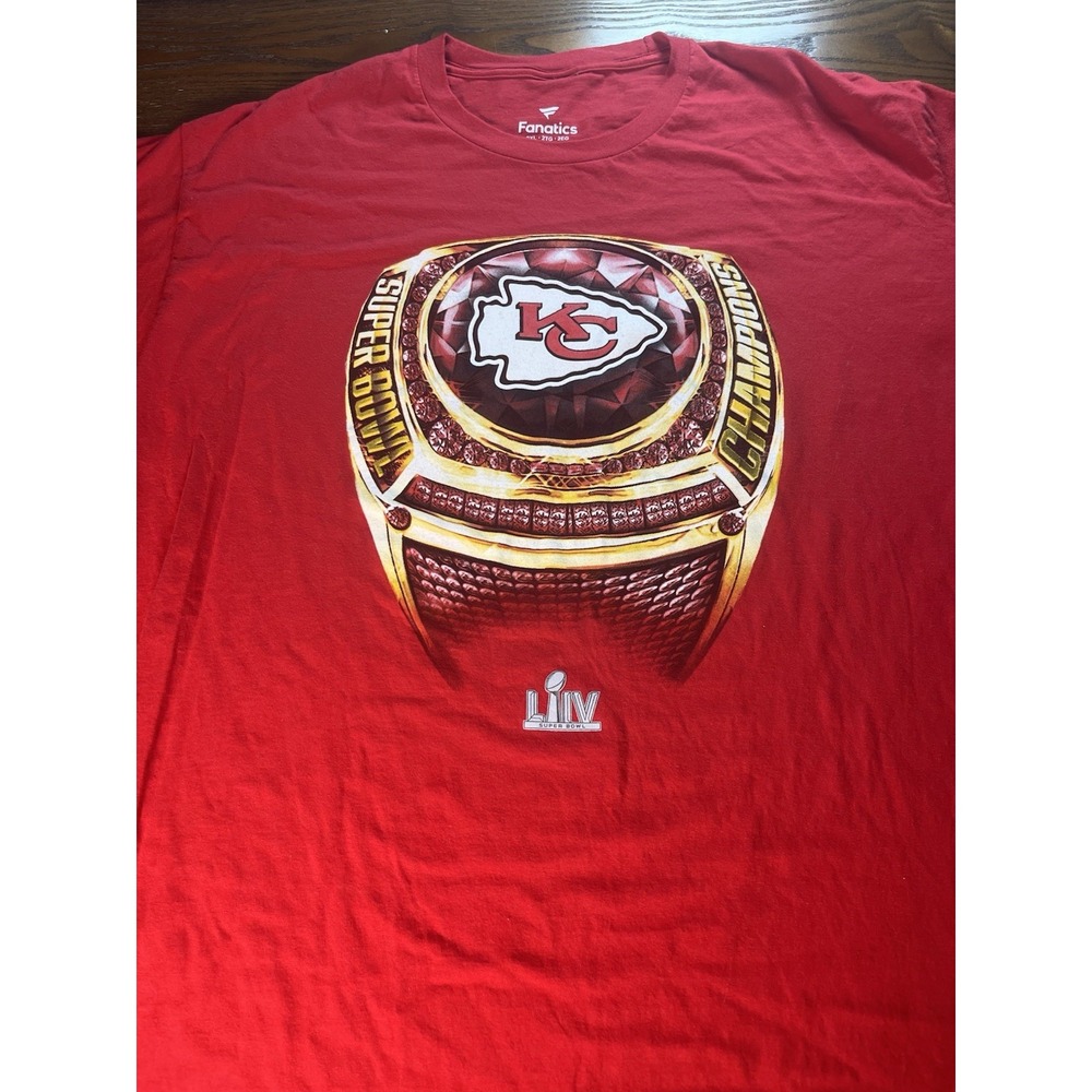Kansas City Chiefs NFL Football Champions Super Bowl LIV Ring T-Shirt 2XL